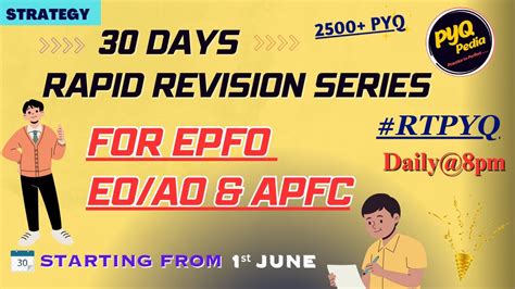 30 Days Revision Plan For UPSC EO AO EPFO APFC 2023 I Strategy For Last