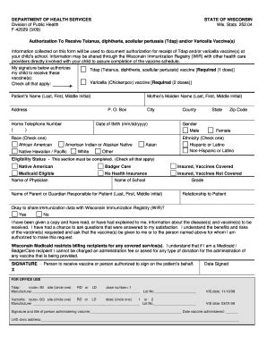 Fillable Online Dhs Wisconsin Department Of Health Services Division Of