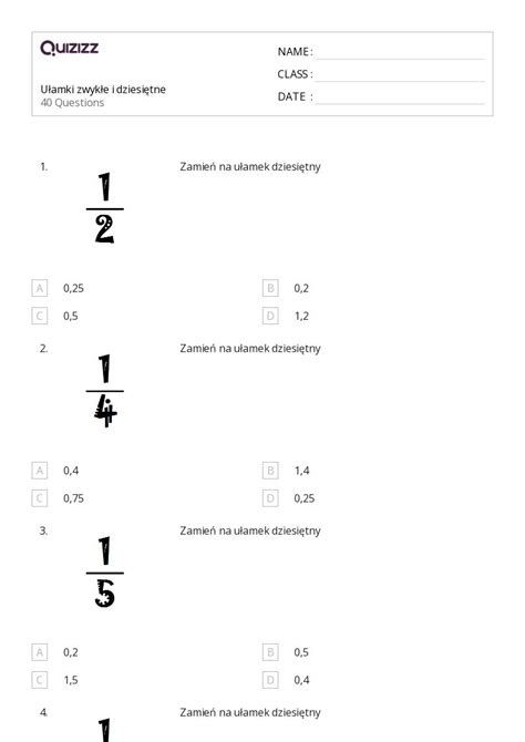 Ponad U Amki Arkuszy Roboczych Dla Klasa W Quizizz Darmowe I Do