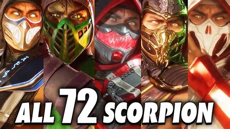 All 72 Scorpion Suits And Costumes Every Suit And All Dlc Suits Mortal Kombat 2021 Youtube