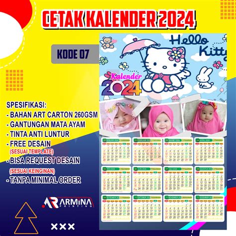 Jual Cetak Kalender 2024 Custom Foto Nama Aesthetic Murah Shopee Indonesia