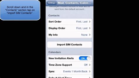 Ios How To Import Sim Contacts To Iphone Youtube