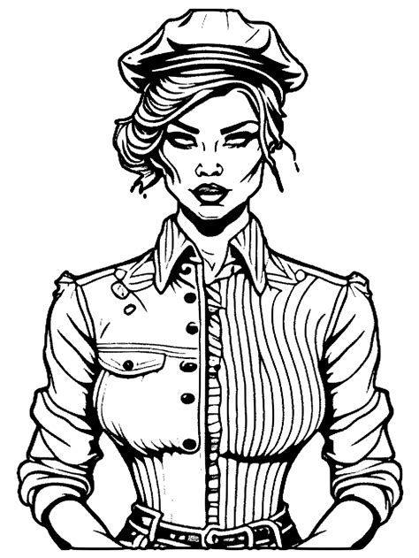 Beautiful Woman Robber Coloring Page · Creative Fabrica