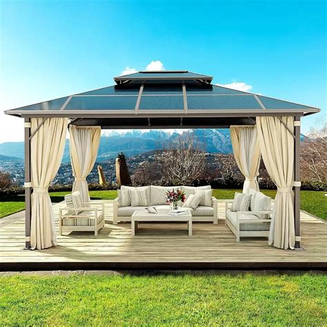 X Outdoor Patio Gazebo Double Roof Gazebos With Aluminum Frame