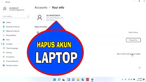 Cara Menghapus Akun Laptop Windows Youtube