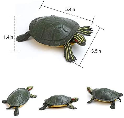 Azure Zone Pcs Realistic Plastic Red Eared Slider Tortoises