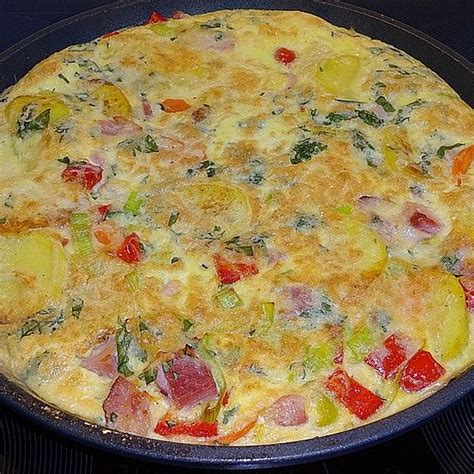 Kartoffel Frittata mit Schinken Käse und Porree von Nicky0110