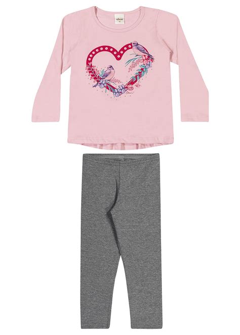 Conjunto Infantil Feminino Rosa Inverno Elian