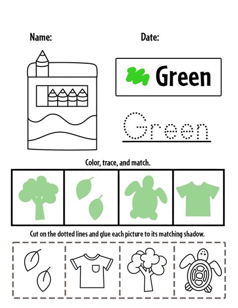 The Color Green Worksheets