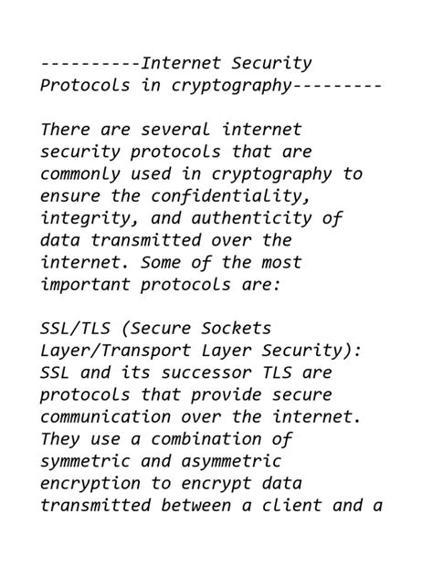 internet Security Protocols | PDF