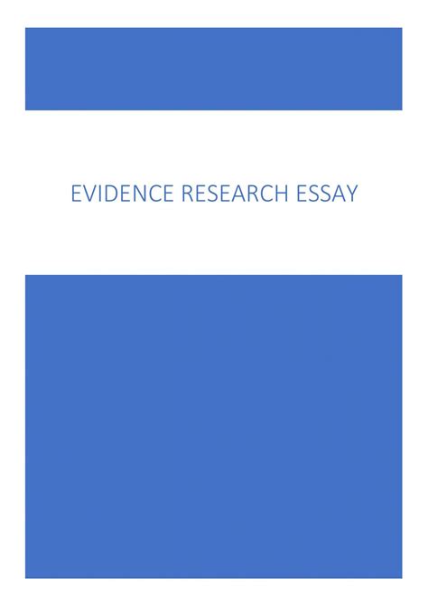 Evidence Research Essay | 70109 - Evidence - UTS | Thinkswap