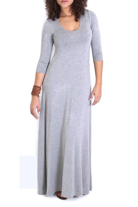 This Three Quarter Sleeve Grey Maxi Dress By Indhi Is A Glamorous Dress