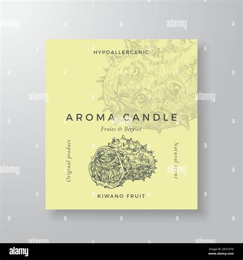 Aroma Candle Vector Label Template Kiwano Scent From Local Purveyors