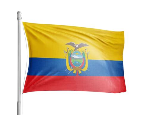 El M Stil De La Bandera De Ecuador Sobre Un Fondo Blanco Foto Premium