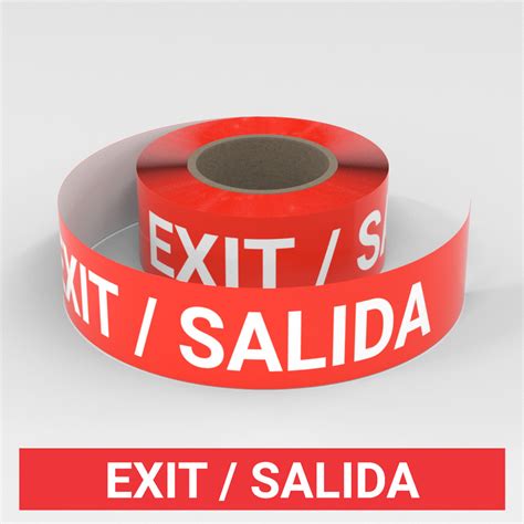 Exit Salida Bilingual Spanish Smart Stripe Inline Printed Floor Tape Creative Safety Supply