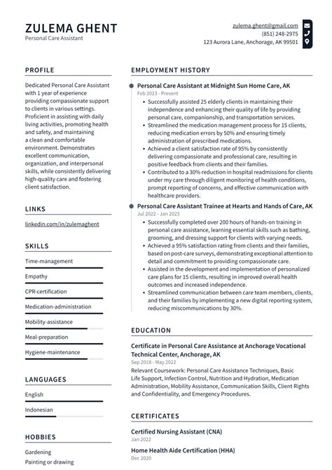 Top 18 Personal Care Assistant Resume Objective Examples