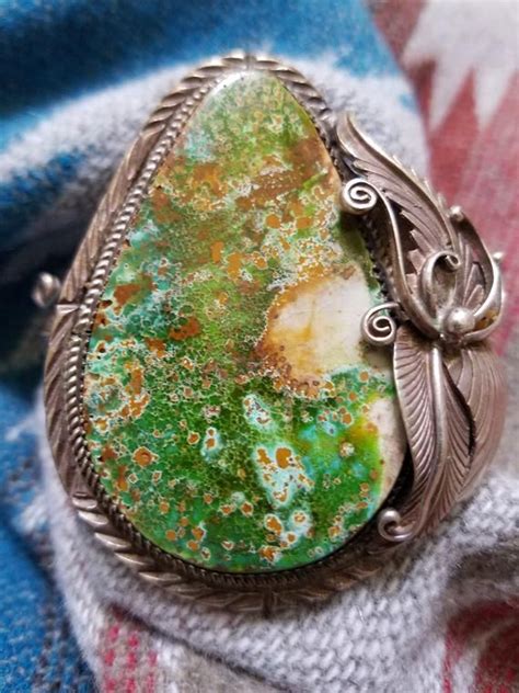 Huge Vintage Native American Royston Turquoise And Sterling Etsy