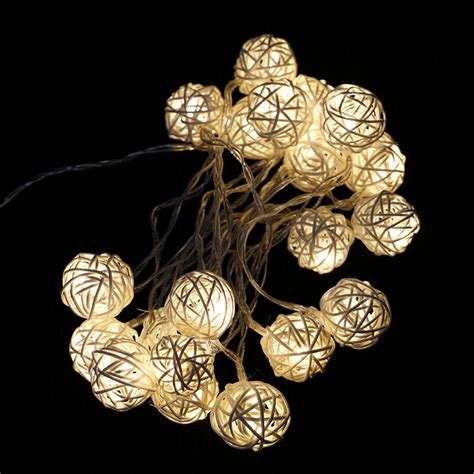 2 5M 20 Rattan Ball Led String Fairy Lights Christmas Tree Ornament