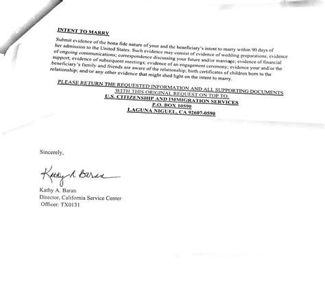 Letter Of Intent To Marry Sample