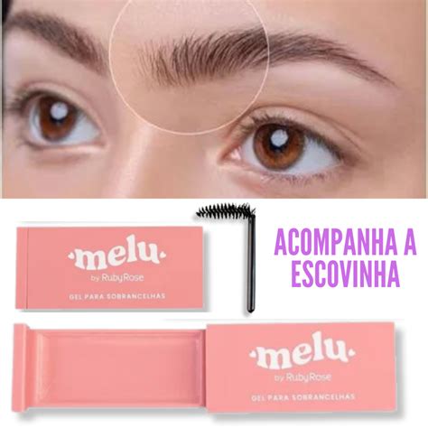 Gel Modelador Para Sobrancelha Melu Ruby Rose Pomada Natural Hbf