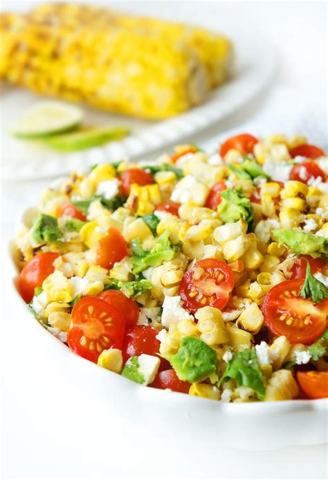 Grilled Corn Tomato Avocado Salad Haute Healthy Living