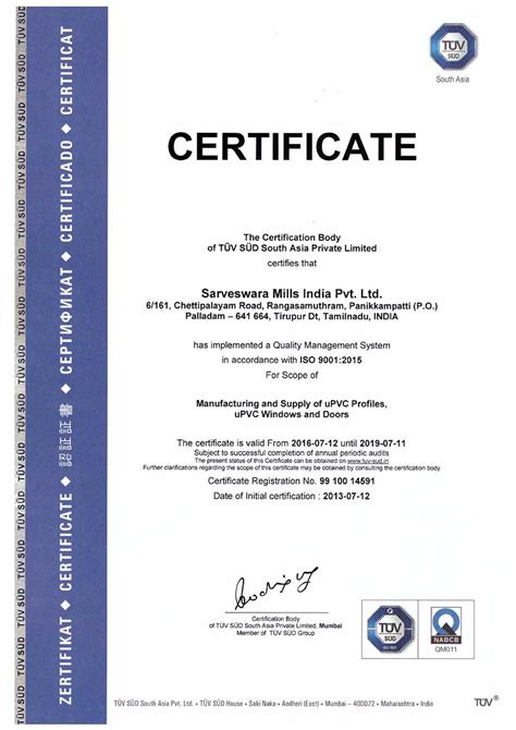 Certificates Alpine UPVC Windows Doorsalpine UPVC Windows Doors