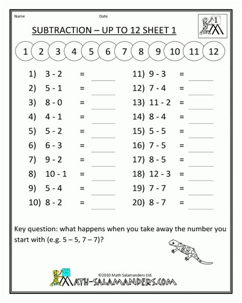 Free Timed Subtraction Worksheets Time Worksheets