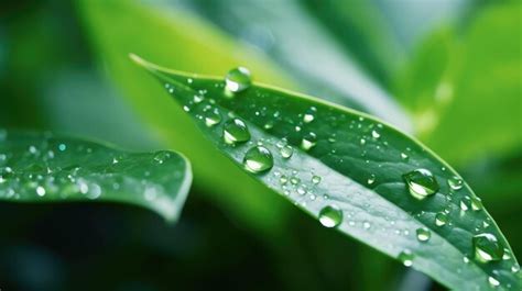 Premium Ai Image Big Water Drops On Green Leaf Sun Defocus Marko Shot