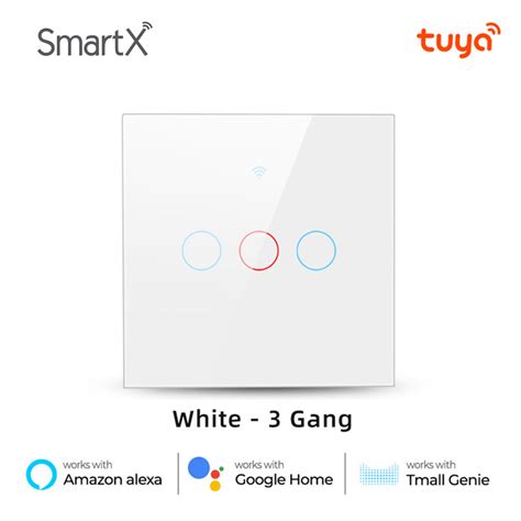 Tuya Wifi Rf 4 Gang Smart Touch Switch White Color Smartx Bd