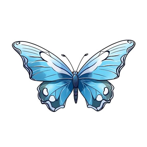 Mariposa Con Alas Azules Y Manchas Blancas En Sus Alas Ai Generativo