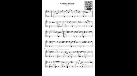 George Michael Careless Whisper Piano Cover Sheet Partitura