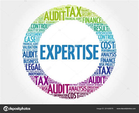 Expertise Word Cloud Collage Business Concept Background Stock Vector