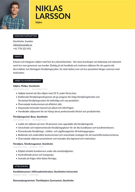 Cv S Ljare Skrivtips Och Cv Exempel