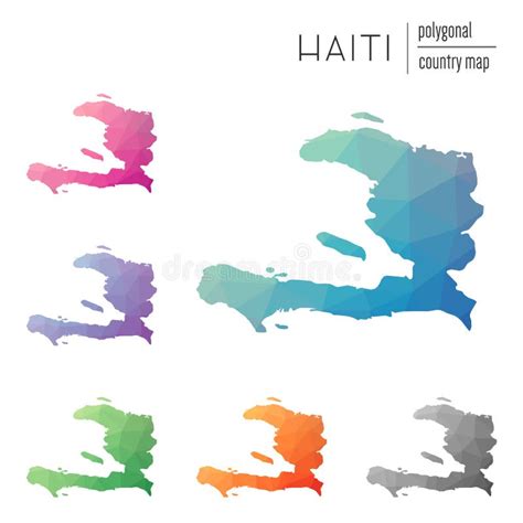 Haiti Polygonal Map Mosaic Style Country Stock Vector Illustration