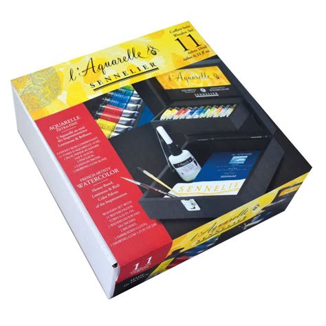 Coffret Bois Sennelier 11 Tubes 10ml Aquarelle Extra Fine Avec 2