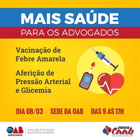 Oab Oab Subseção Eunápolis Promove Campanha De Vacinação Contra A