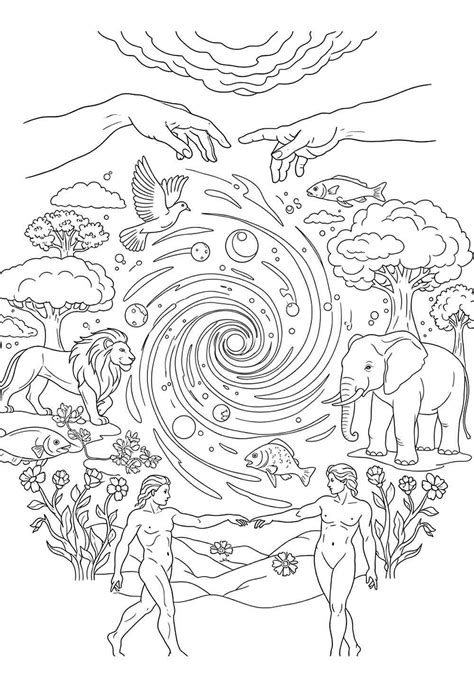 Desenhos Bíblicos Sobre A Criação Do Mundo Para Colorir - Desenhos da Criação do Mundo para Imprimir e Colorir