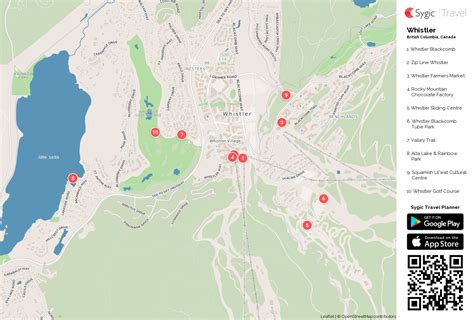 Whistler Printable Tourist Map Sygic Travel