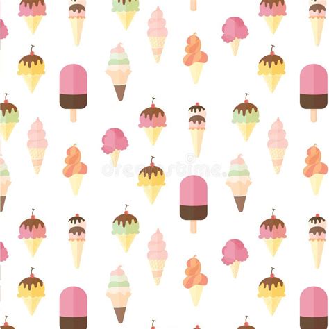 Modelo Inconsútil Del Helado Ilustración Del Vector Ilustración De