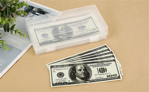 SUMNACON 200 PCs Dollar Bill Protector Bag With Plastic Storage Box