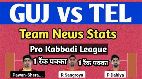 Guj Vs Tel Kabaddi Dream Prediction Guj Vs Tel Kabbadi Dream Team