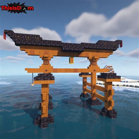 Minecraft Tutorial: Recreating Itsukushima Shrine Torii Gate