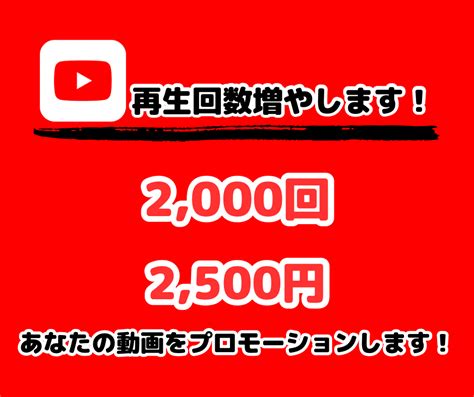 ユーチューブの再生回数を2000再生まで宣伝します Youtubeの再生回数が増えなくて悩んでるあなたへ Youtube・動画マーケティング ココナラ