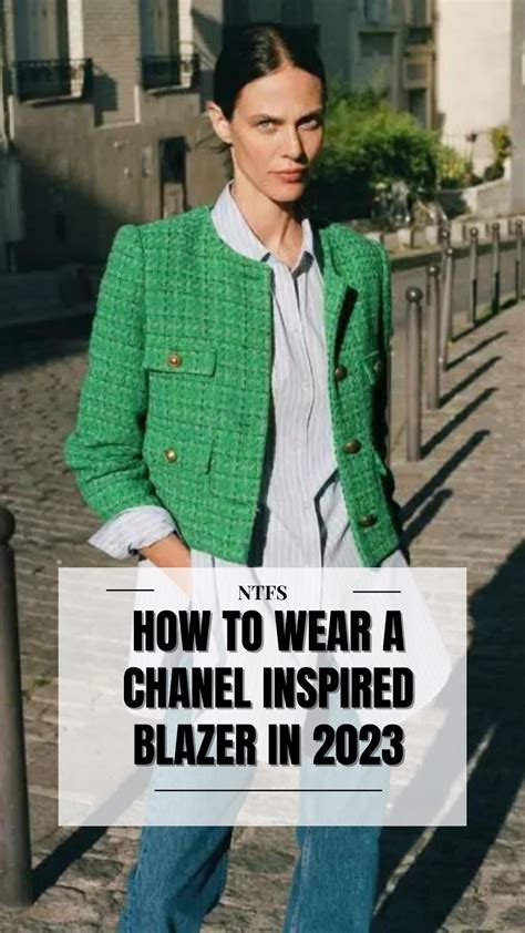 How To Wear A Tweed Jacket In 2024 Chanel Style Blazer Outfits For