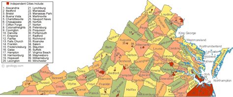 Virginia Cities Map