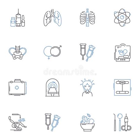 X Ray Imaging Line Icons Collection Radiography Tomography