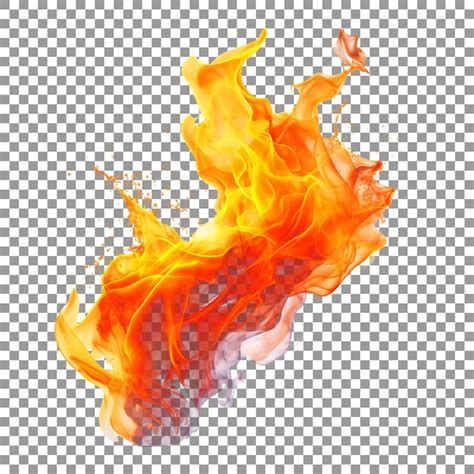 Flamme De Feu Isol E Sur Fond Transparent Psd Premium