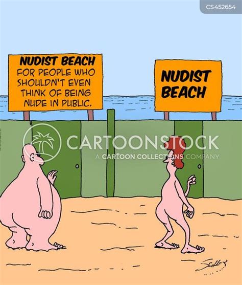 Nude At Beach Cartoons