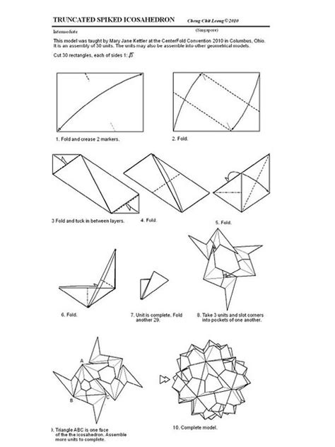 TRUNCATED ICOSAHEDRON ORIGAMI « EMBROIDERY & ORIGAMI