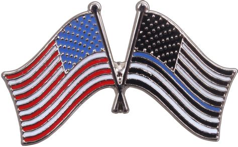 2 Pack Thin Blue Line And Us Flag Pin Insignia Police Support Law